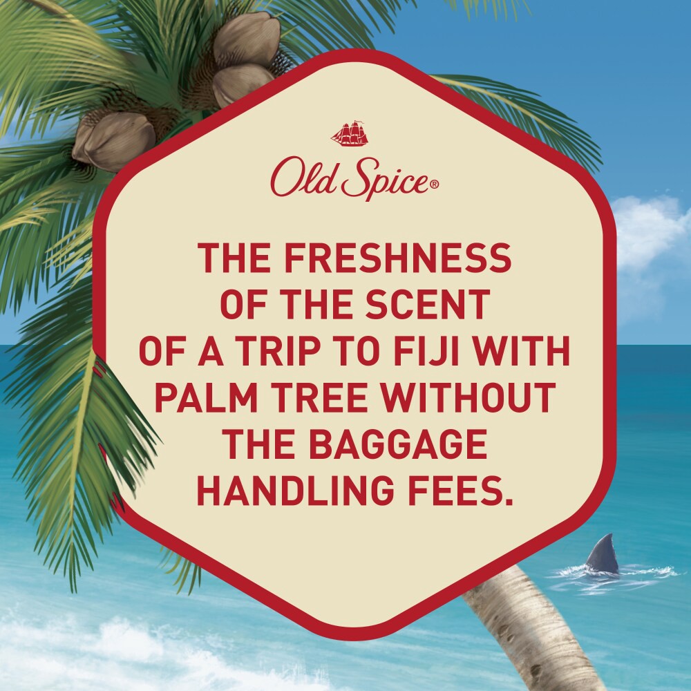 slide 5 of 6, Old Spice Fiji With Palm Tree Notes Antiperspirant Dry Spray, 4.3 oz