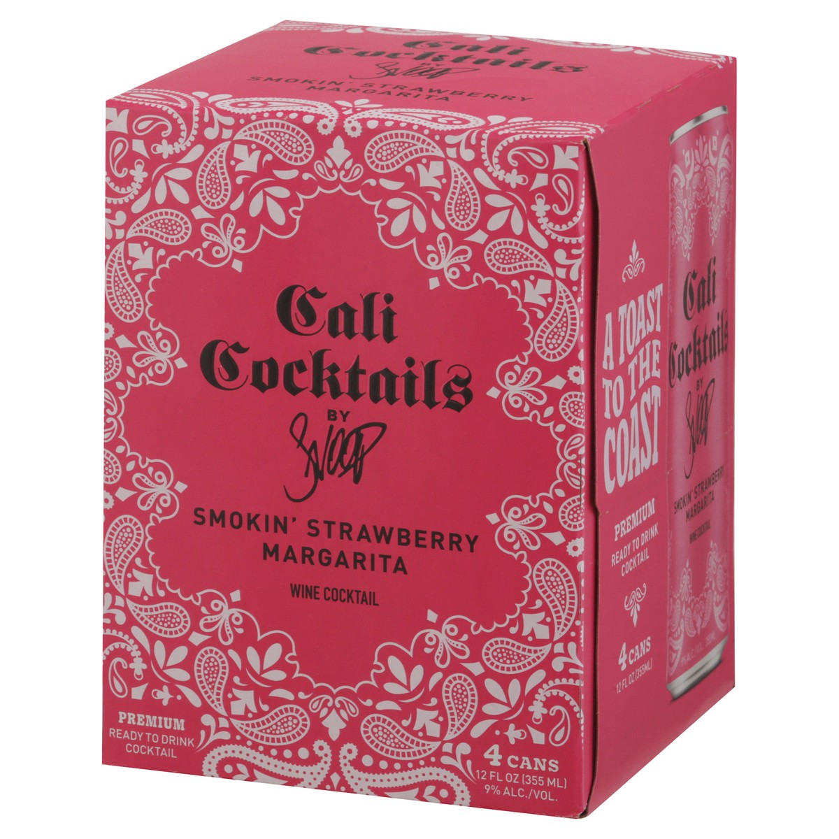 slide 9 of 11, Cali Cocktails Smokin' Strawberry Margarita Wine Cocktail 4 - 12 fl oz Cans, 4 ct