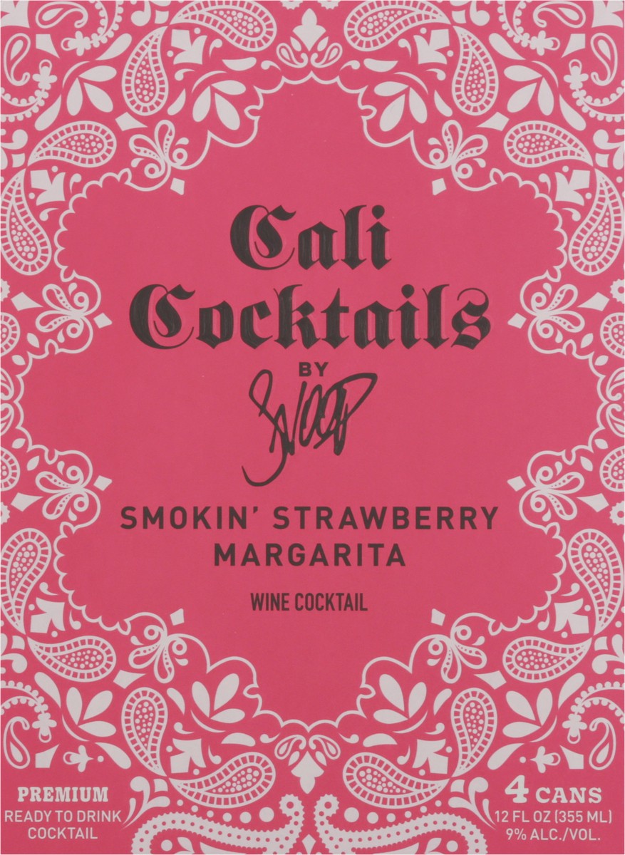 slide 10 of 11, Cali Cocktails Smokin' Strawberry Margarita Wine Cocktail 4 - 12 fl oz Cans, 4 ct