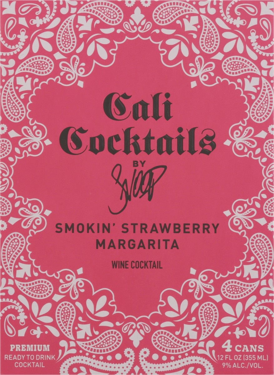 slide 2 of 11, Cali Cocktails Smokin' Strawberry Margarita Wine Cocktail 4 - 12 fl oz Cans, 4 ct
