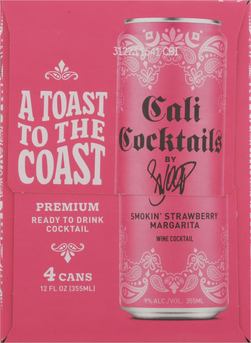 slide 5 of 11, Cali Cocktails Smokin' Strawberry Margarita Wine Cocktail 4 - 12 fl oz Cans, 4 ct