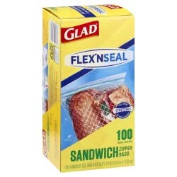 Glad Flex'N Seal Food Storage Plastic Sandwich Bags