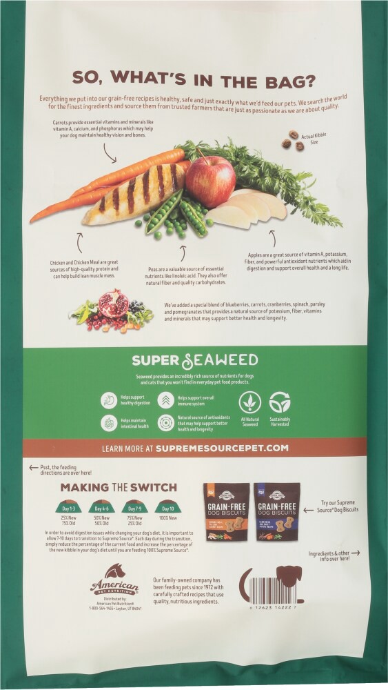 slide 2 of 2, Supreme Source Grain-Free Super-Premium Chicken, Apple and Carrot Recipe Dog Food 11 lb, 11 lb