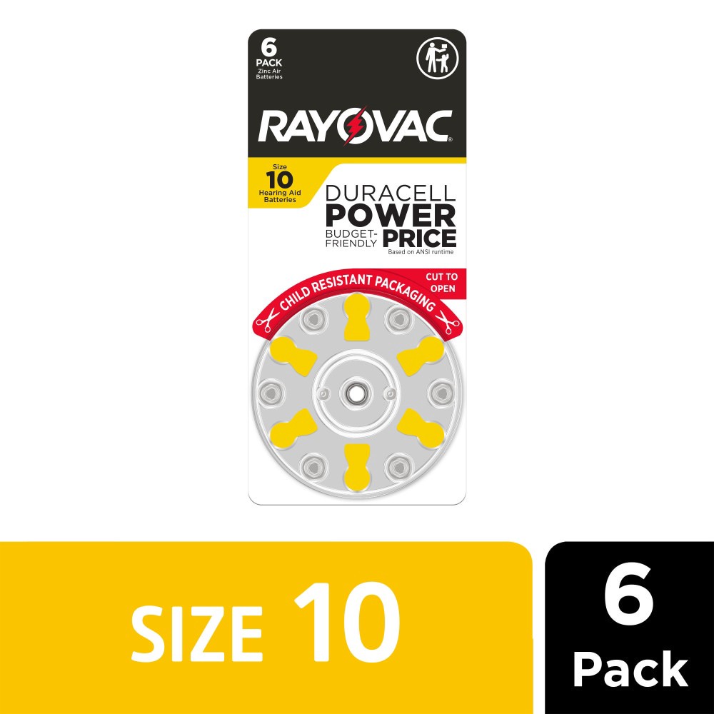 slide 4 of 6, Rayovac Size 10 Hearing Aid Batteries, 6 ct