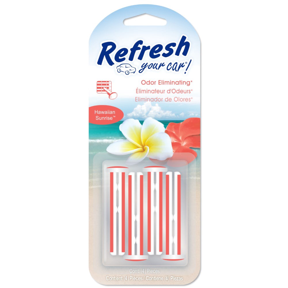 slide 6 of 6, Refresh Your Car! Odor Eliminating Hawaiian Sunrise Air Freshener 4 ea, 4 ct