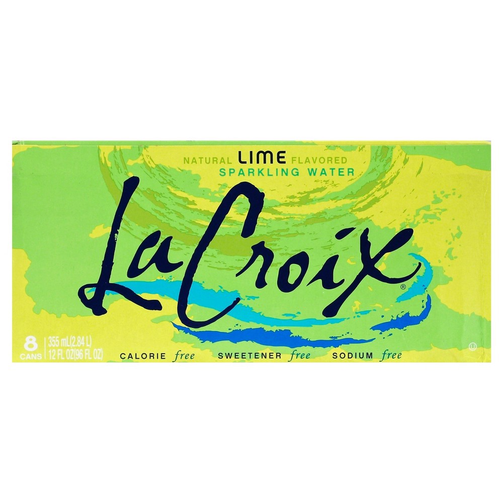 slide 2 of 10, La Croix Sparkling Lime, 8 ct; 12 oz
