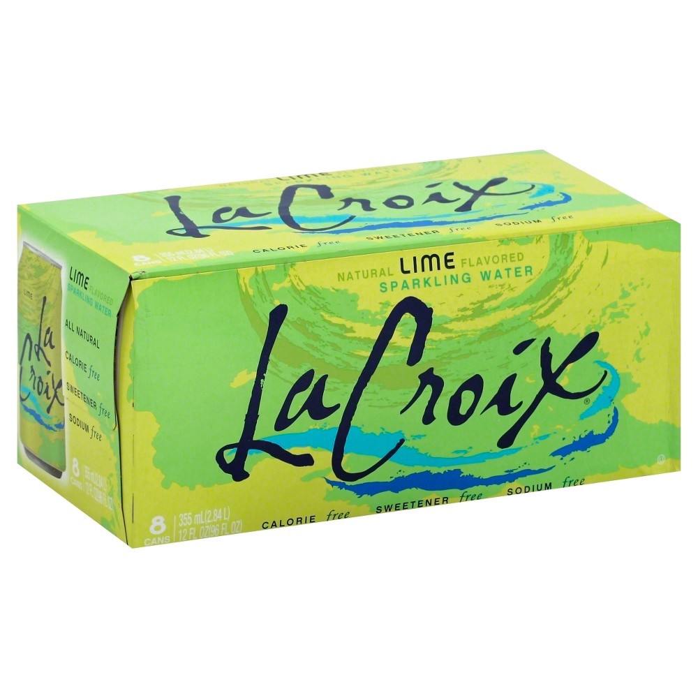 slide 8 of 10, La Croix Sparkling Lime, 8 ct; 12 oz