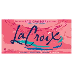 La Croix Razz-Cranberry 8 Pack 12 oz Cans