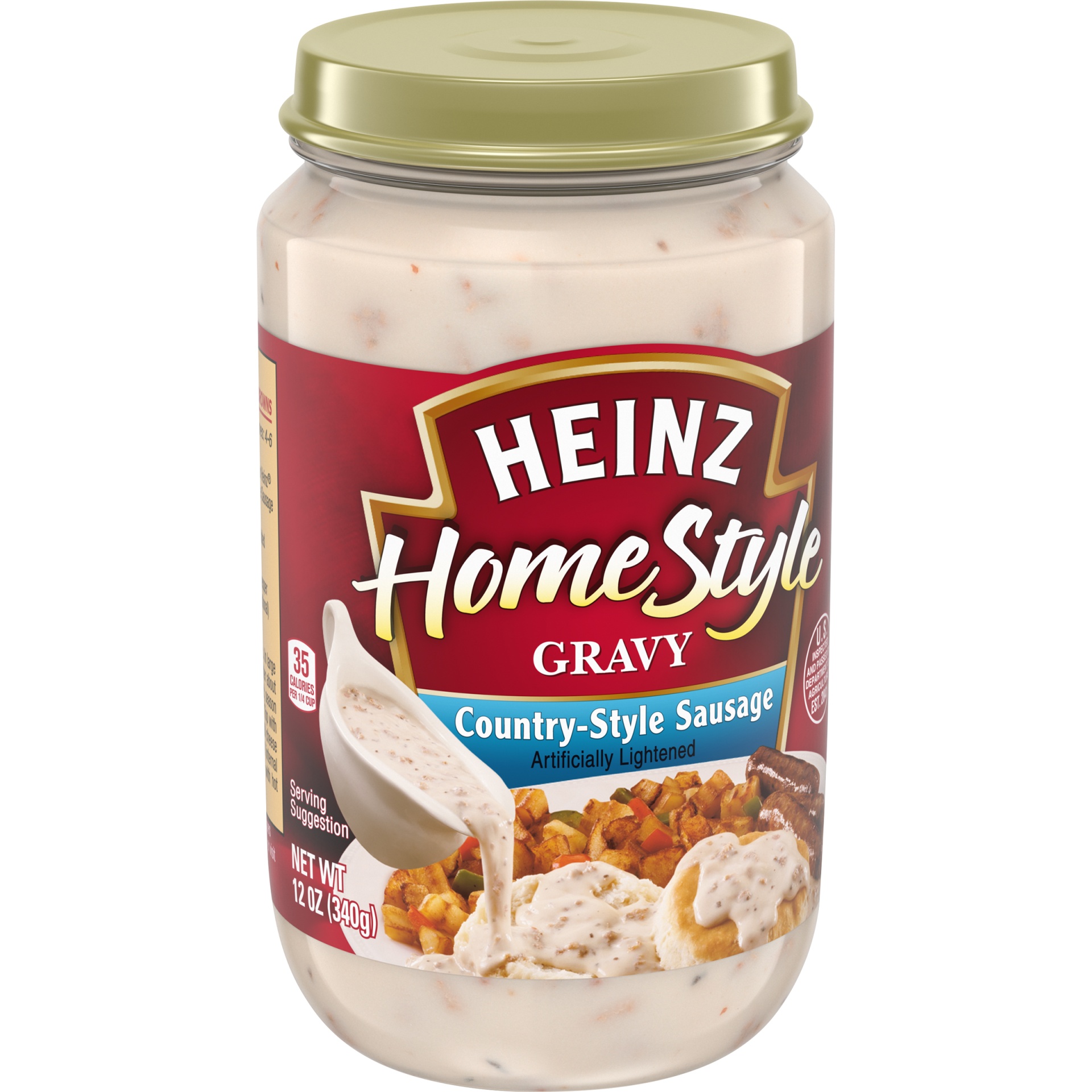 slide 3 of 6, Heinz HomeStyle Country-Style Sausage Gravy, 12 oz Jar, 12 oz