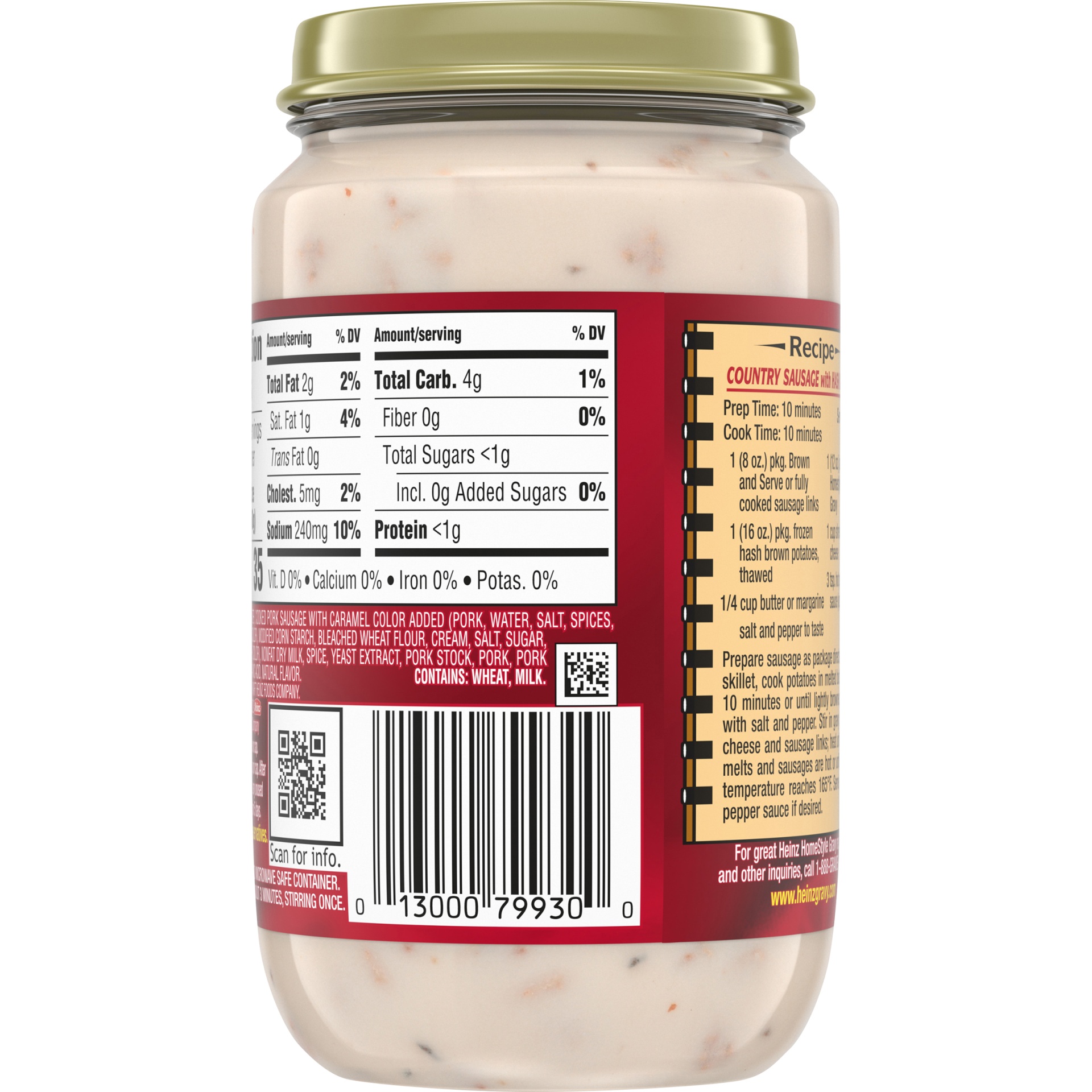 slide 6 of 6, Heinz HomeStyle Country-Style Sausage Gravy, 12 oz Jar, 12 oz