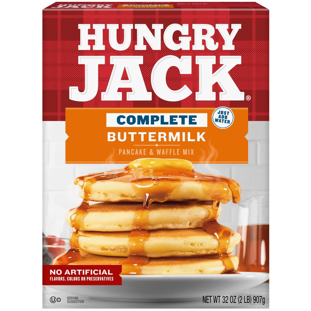 slide 1 of 6, Hungry Jack Complete Buttermilk Pancake Mix and Waffle Mix, 32 Oz Box, 32 oz