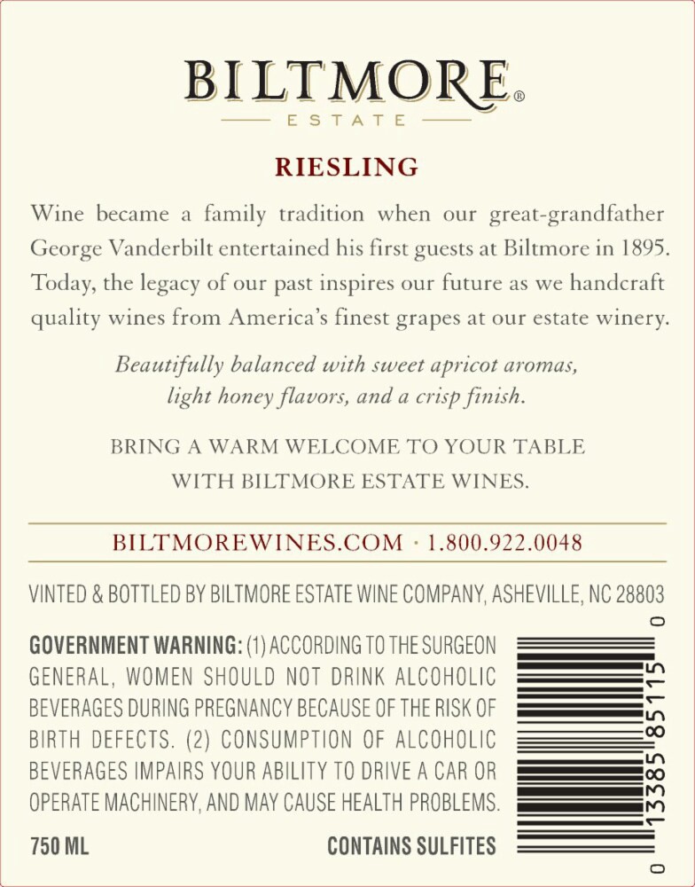 slide 4 of 5, Biltmore Estate Riesling, 