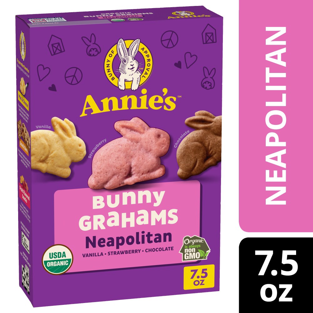 slide 2 of 3, Annie's Organic Bunny Grahams Snacks, Neapolitan, 7.5 oz, 7.5 oz