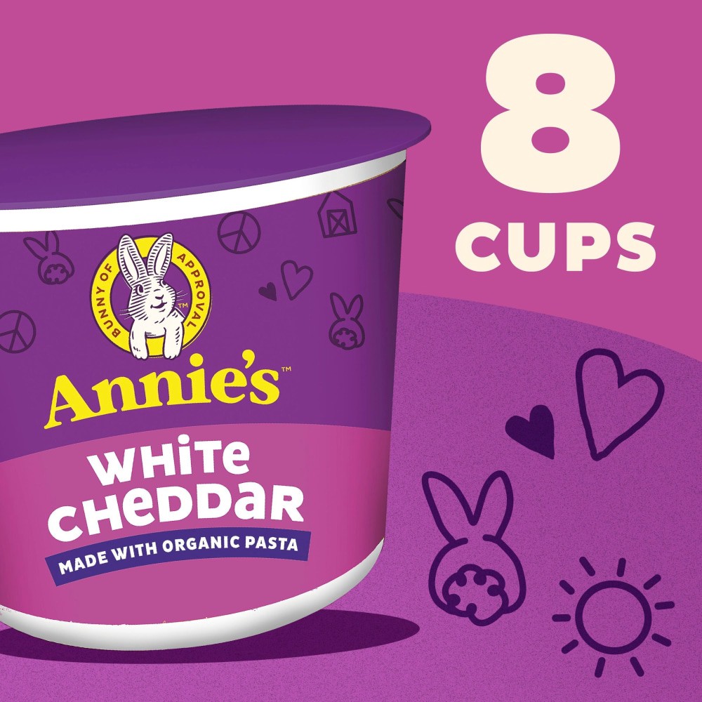 slide 4 of 6, Annie's White Cheddar Mac N Cheese, Microwaveable Mac & Cheese, 8 ct / 2.01 oz