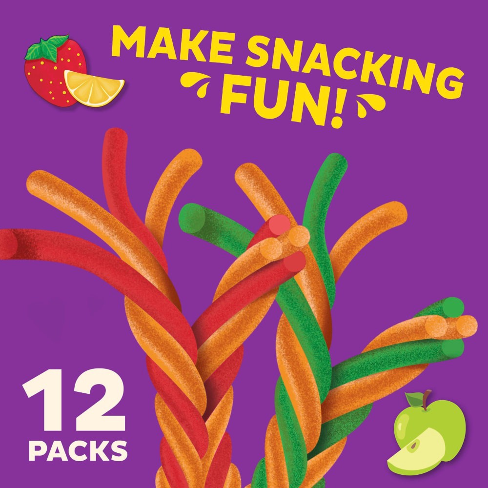 slide 3 of 6, Annie's Organic Sweet and Sour Strawberry Lemonade Fruit Twists 6 Count, 3.84 OZ, 6 ct