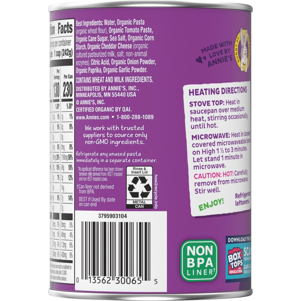 slide 2 of 6, Annie's Organic Bernie O's, Canned Pasta in Tomato and Cheese Sauce, 15 oz, 15 oz