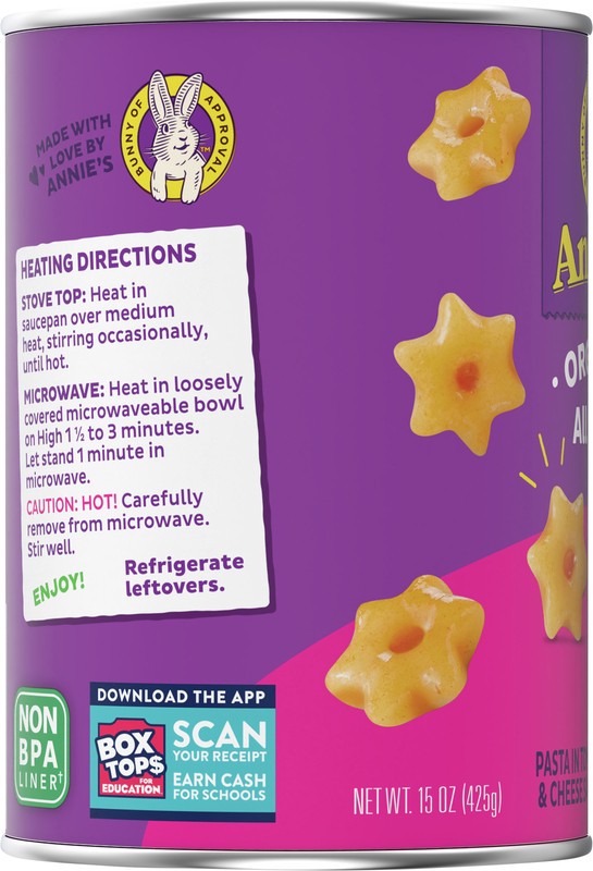 slide 5 of 5, Annie's Organic All Stars, Canned Pasta in Tomato and Cheese Sauce, 15 oz, 15 oz