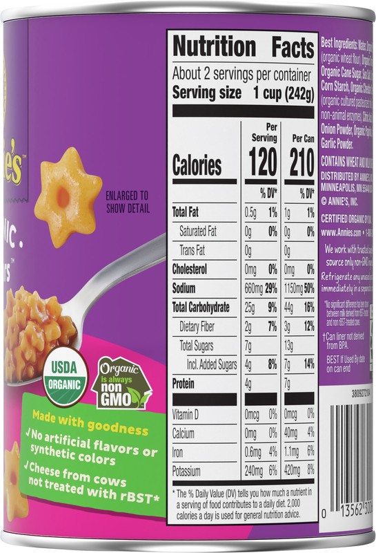 slide 4 of 5, Annie's Organic All Stars, Canned Pasta in Tomato and Cheese Sauce, 15 oz, 15 oz