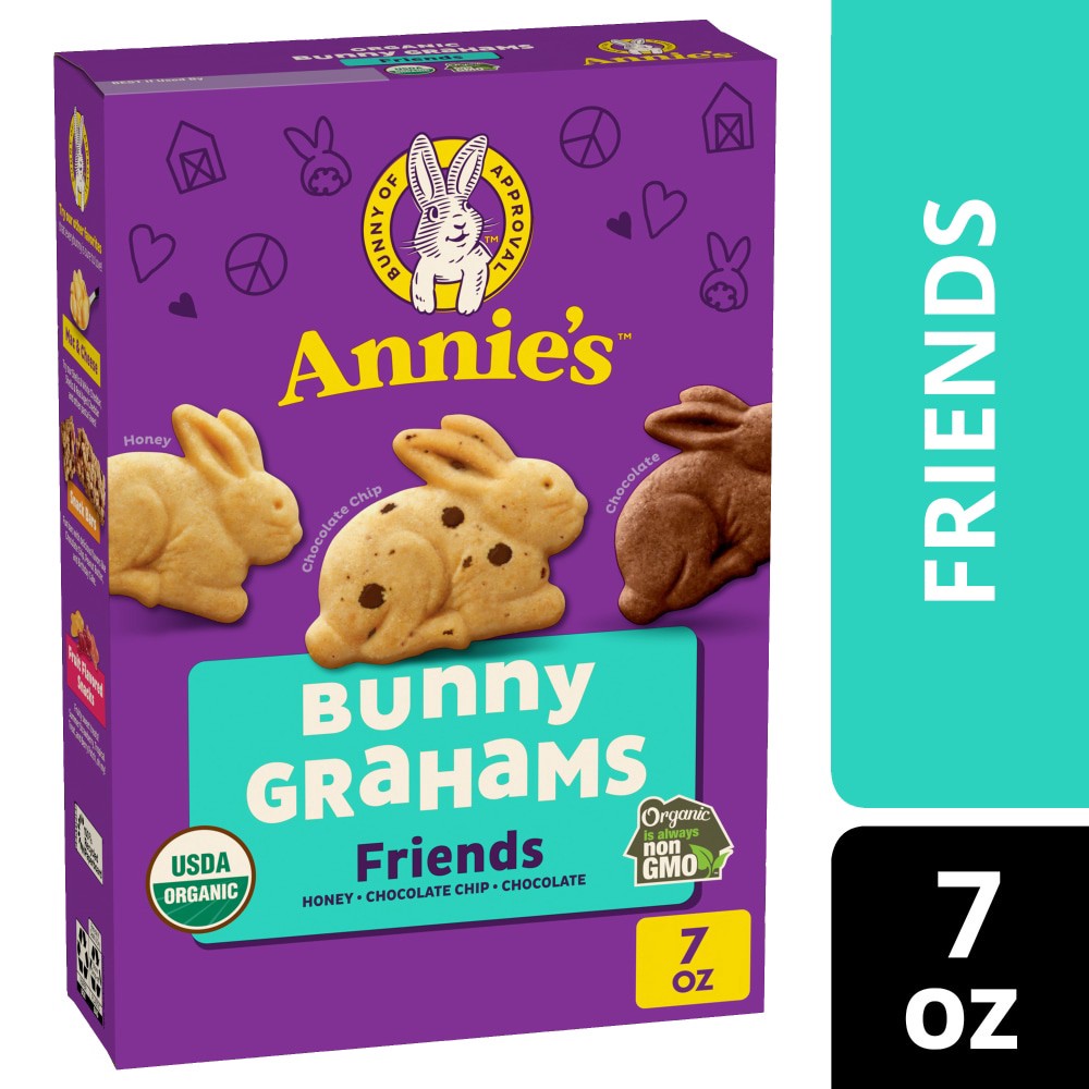 slide 6 of 6, Annie's Friends Organic Bunny Graham Snacks, Chocolate Chip, Chocolate, and Honey, 7 oz, 7 oz