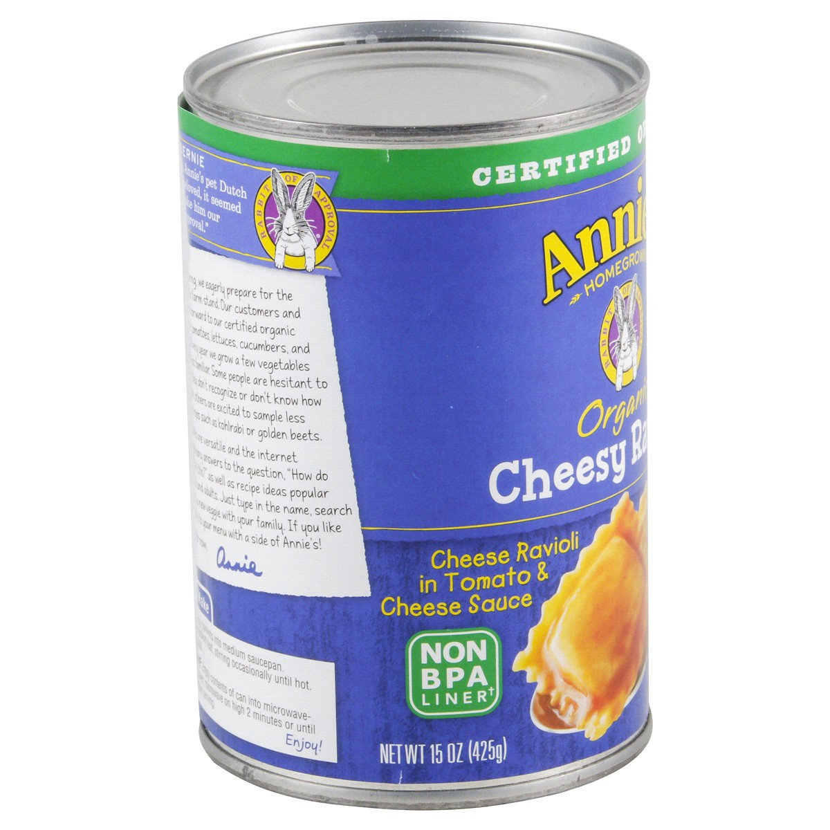 slide 6 of 6, Annie's Organic Cheesy Ravioli in Tomato and Cheese Sauce, 15 oz, 15 oz