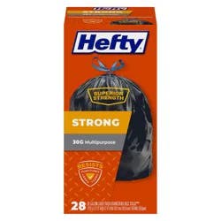 Hefty Strong 30-Gallon Multi-Purpose Large Drawstring Trash Bags