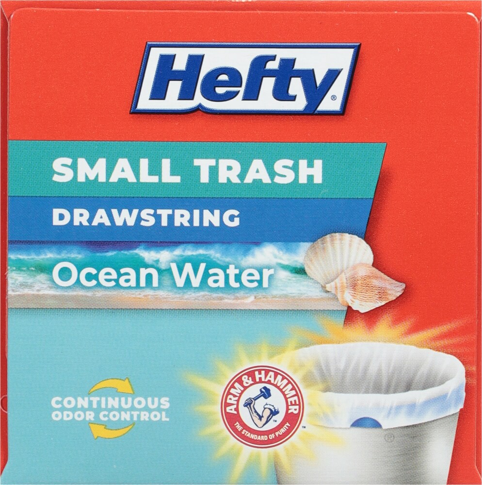 slide 4 of 4, Hefty Drawstring Small Trash Bag, 34 ct