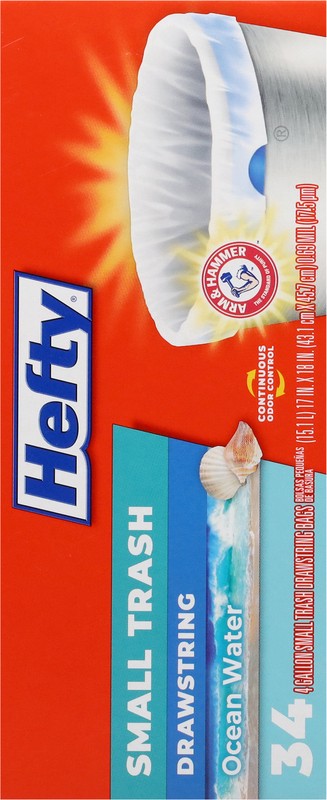 slide 2 of 4, Hefty Drawstring Small Trash Bag, 34 ct