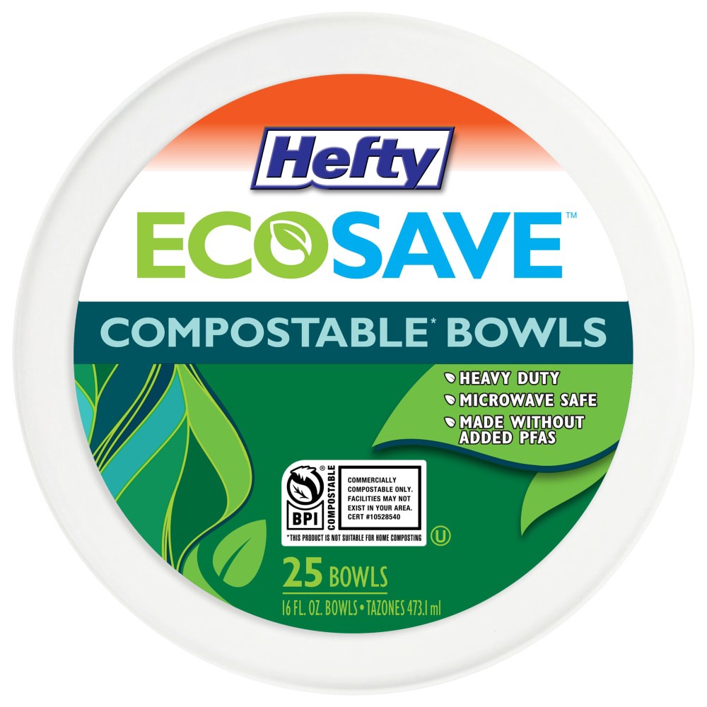 slide 3 of 3, Hefty EcoSave Compostable Bowls 25 ea, 25 ct
