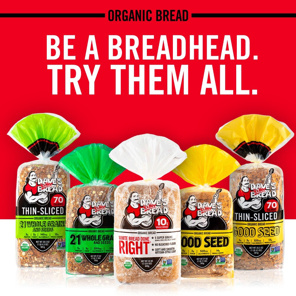 slide 4 of 6, Dave's Killer Bread Bread, Organic, 21 Whole Grains and Seeds, 27 oz