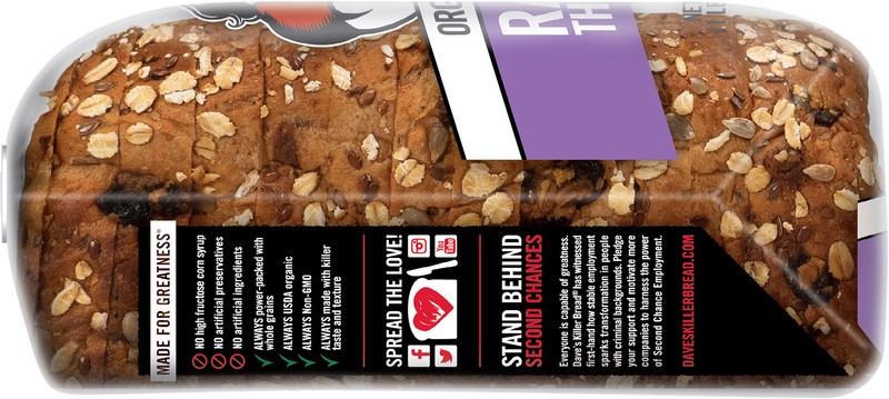 slide 3 of 5, Dave's Killer Bread Breakfast Bread, Organic, Raisin the Roof, 18 oz