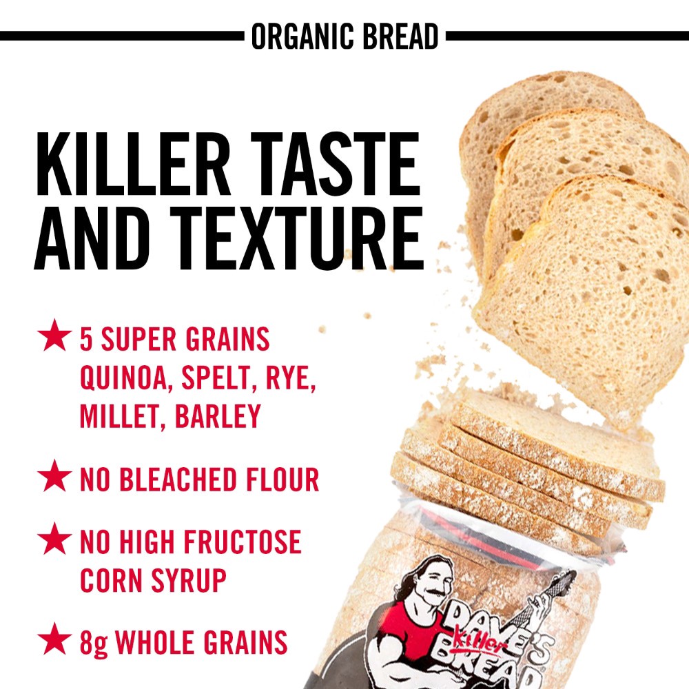 slide 2 of 6, Dave's Killer Bread Bread, Organic, White Bread Done Right, Thin-Sliced, 20.5 oz
