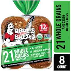 Dave's Killer Bread 21 Whole Grains & Seeds Burger Buns, Organic Hamburger Buns, 8 Count
