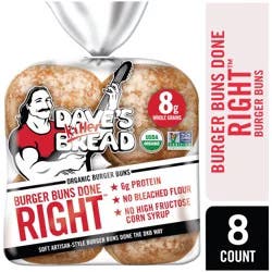 Dave's Killer Bread Burger Buns Done Right, Organic White Bread Hamburger Buns, 8 Count