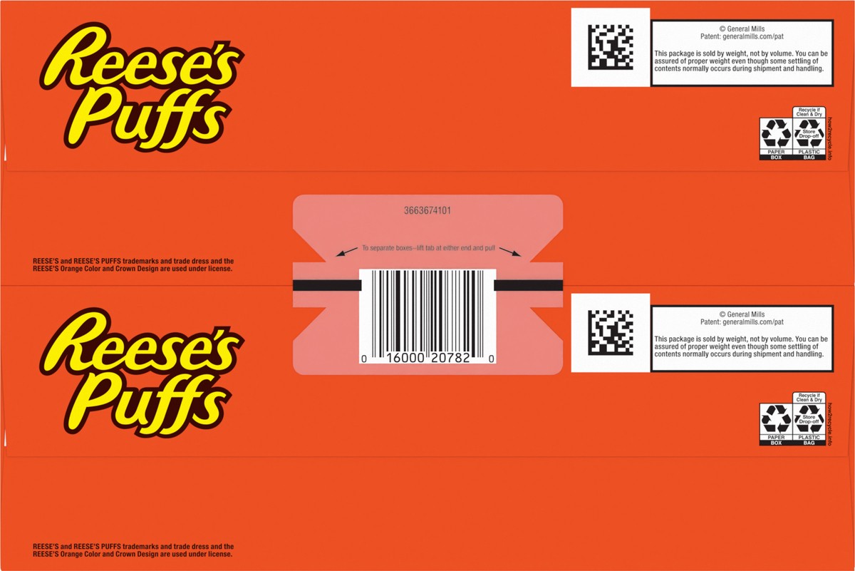 slide 10 of 13, REESE'S PUFFS Chocolatey Peanut Butter Cereal, Kid Breakfast Cereal, 2 Boxes, 51.4 oz, 2 ct