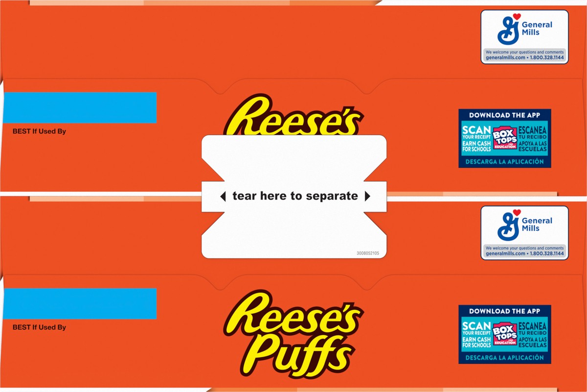 slide 12 of 13, REESE'S PUFFS Chocolatey Peanut Butter Cereal, Kid Breakfast Cereal, 2 Boxes, 51.4 oz, 2 ct