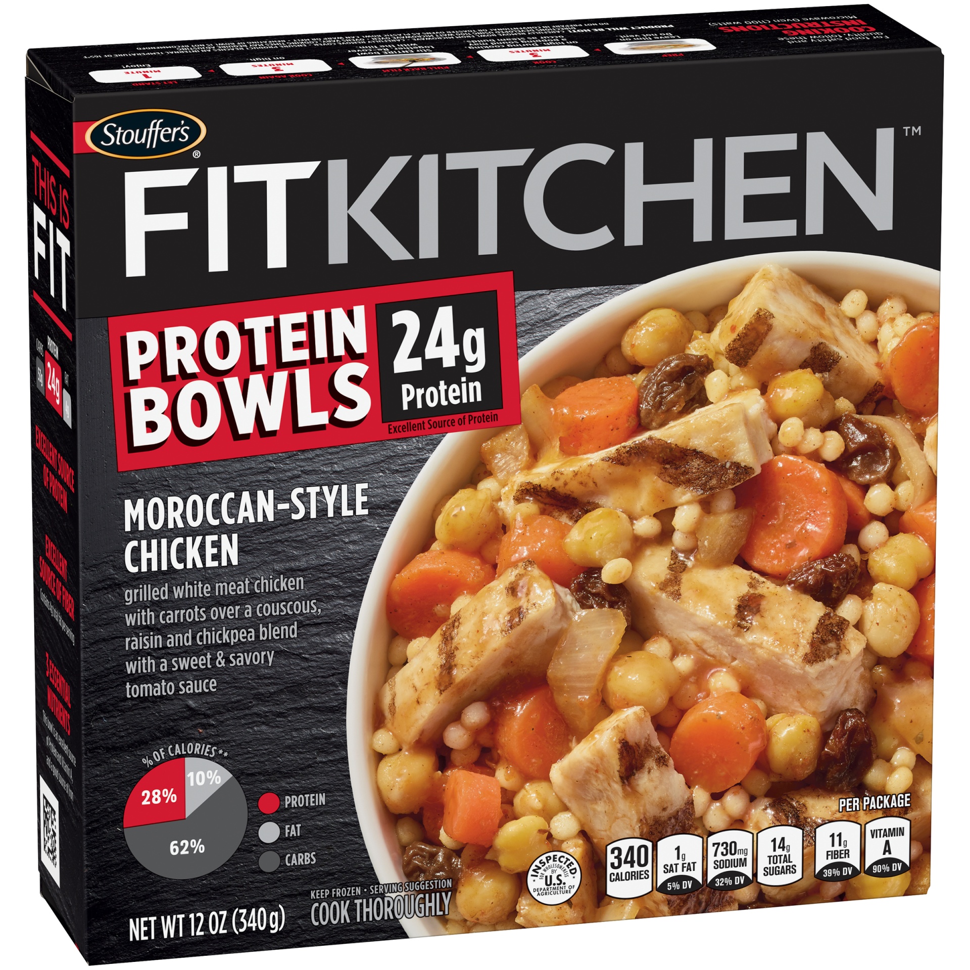 slide 4 of 10, Stouffers Fit Kitchen Bowls Moroccanstyle Chicken, 12 oz