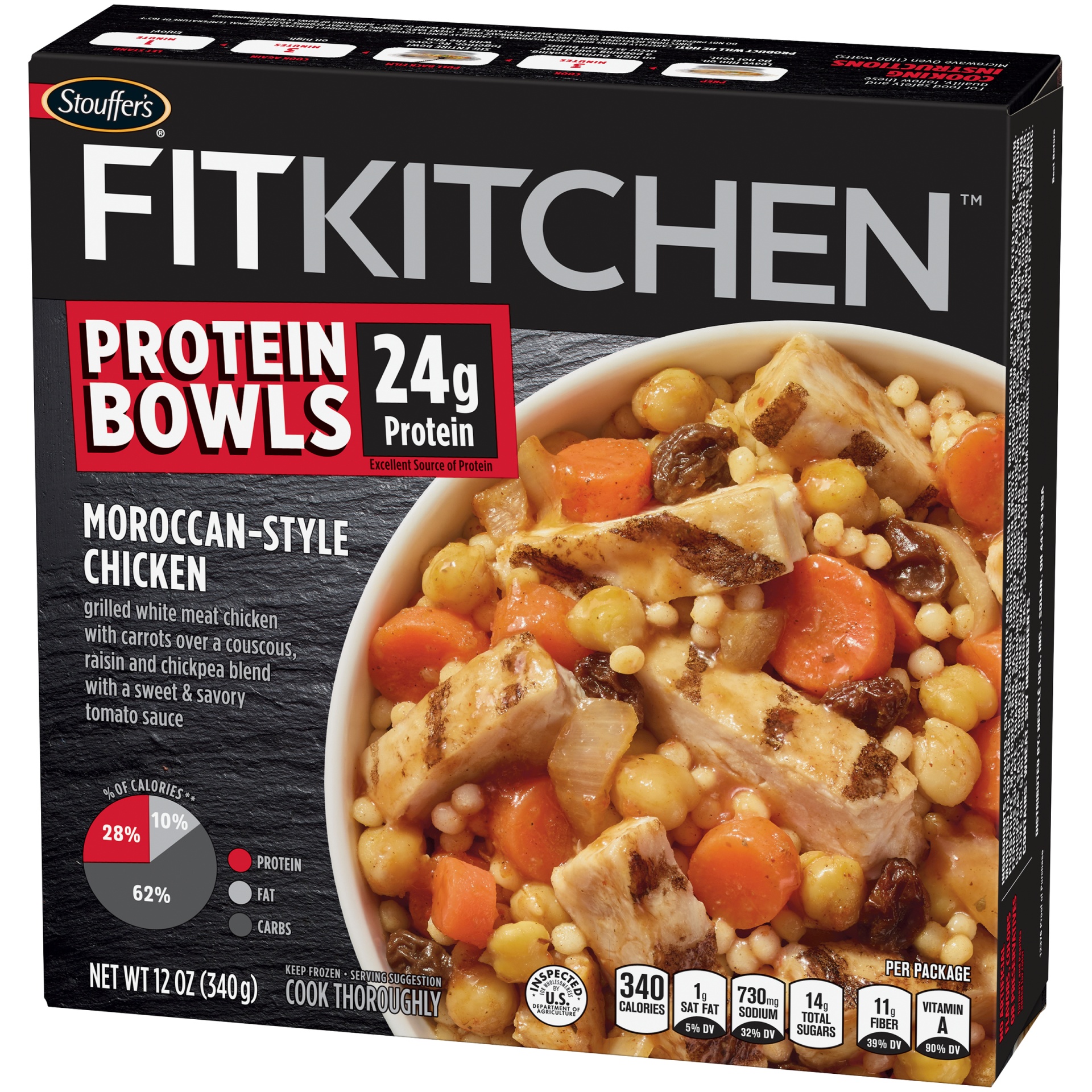 slide 5 of 10, Stouffers Fit Kitchen Bowls Moroccanstyle Chicken, 12 oz