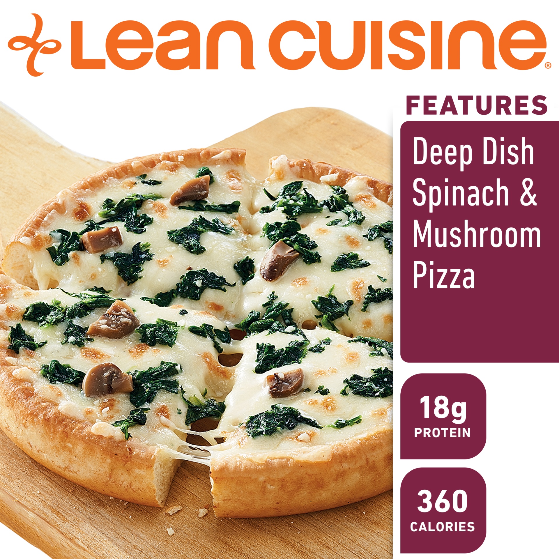 slide 2 of 6, Lean Cuisine Features Spinach & Mushroom Frozen Pizza, 6.1 oz