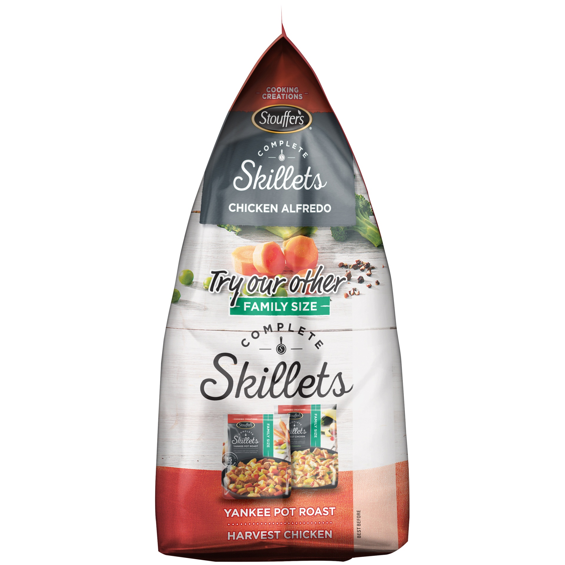 slide 5 of 10, Stouffer's Family Size Complete Skillets Chicken Alfredo, 40 oz