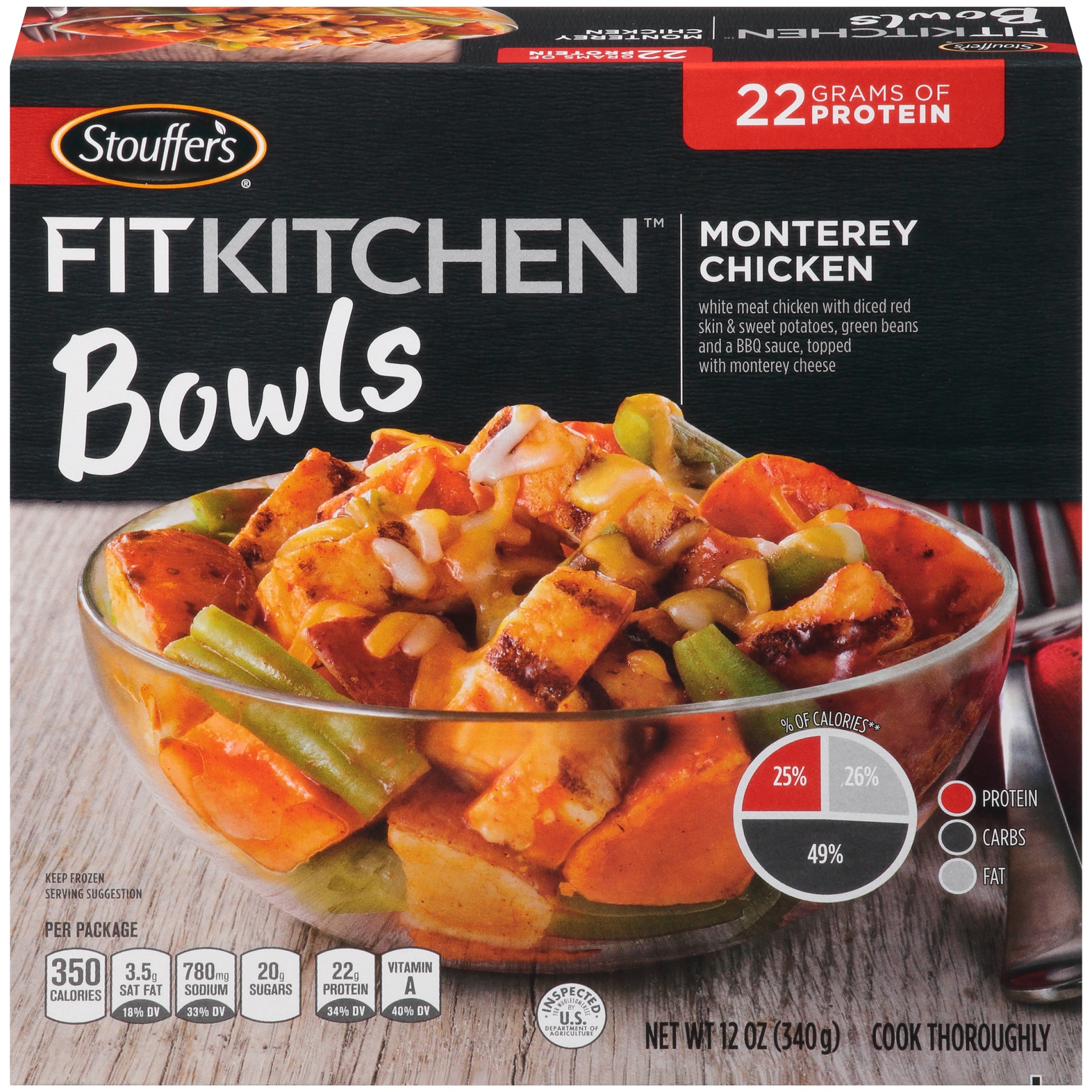 slide 2 of 10, Stouffer's Fit Kitchen Bowls Monterey Chicken, 12 oz