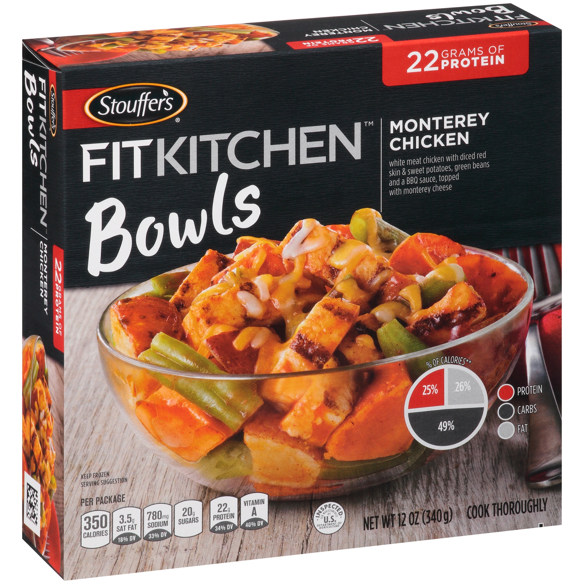 slide 3 of 10, Stouffer's Fit Kitchen Bowls Monterey Chicken, 12 oz