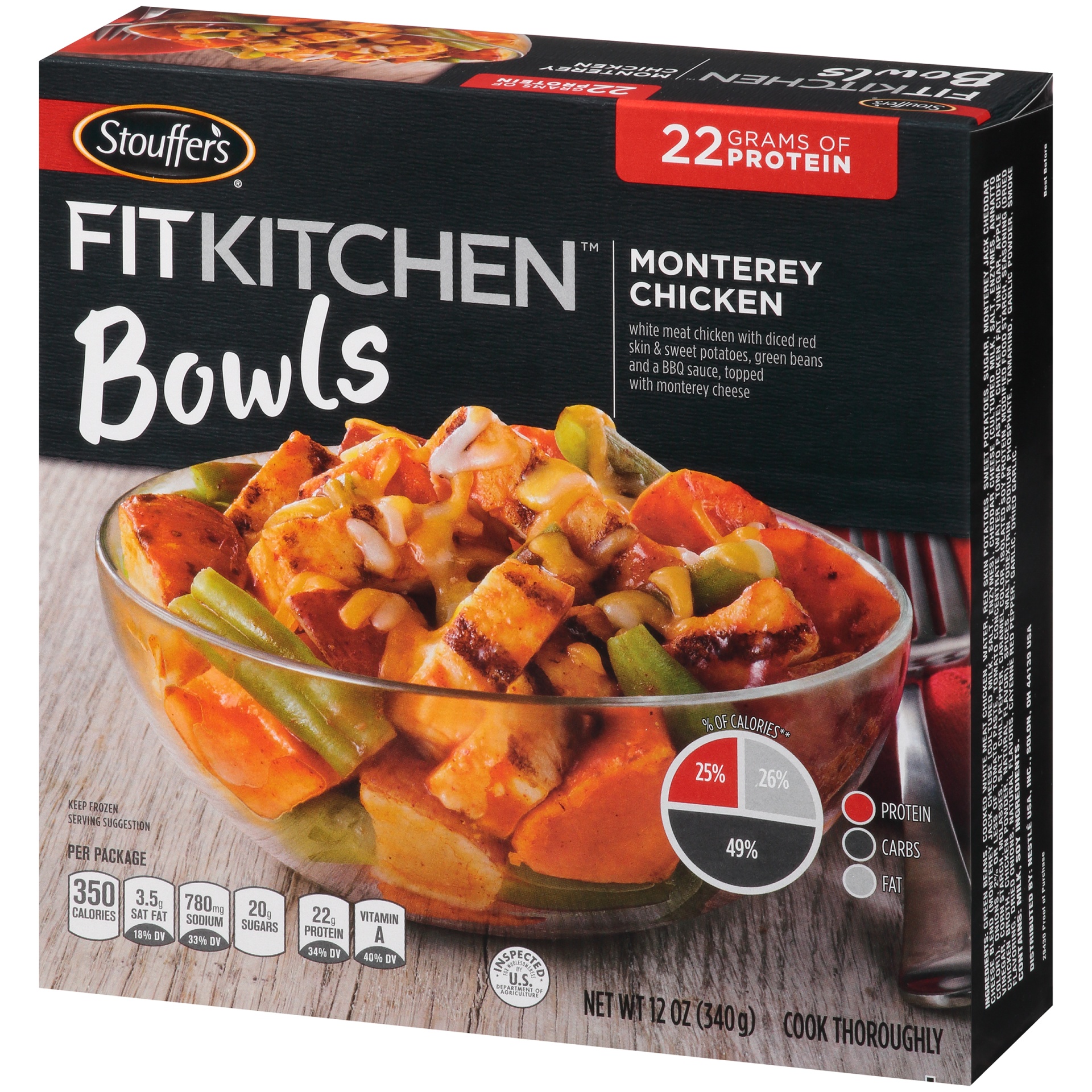 slide 4 of 10, Stouffer's Fit Kitchen Bowls Monterey Chicken, 12 oz