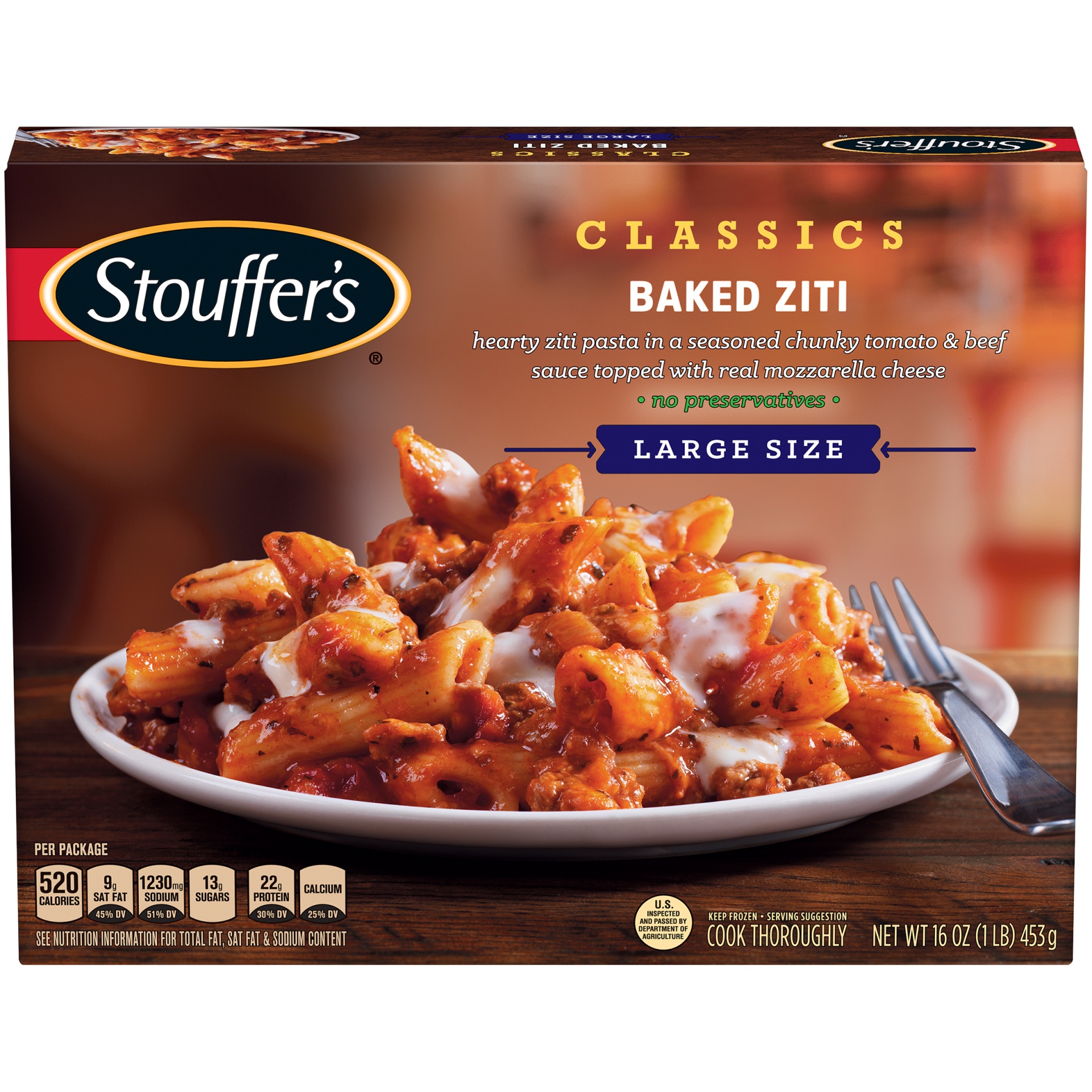 slide 2 of 10, Stouffer's Satisfying Servings Baked Ziti, 16 oz