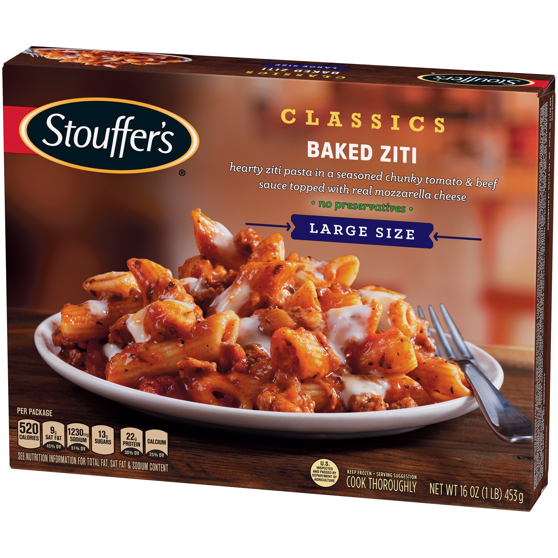 slide 4 of 10, Stouffer's Satisfying Servings Baked Ziti, 16 oz