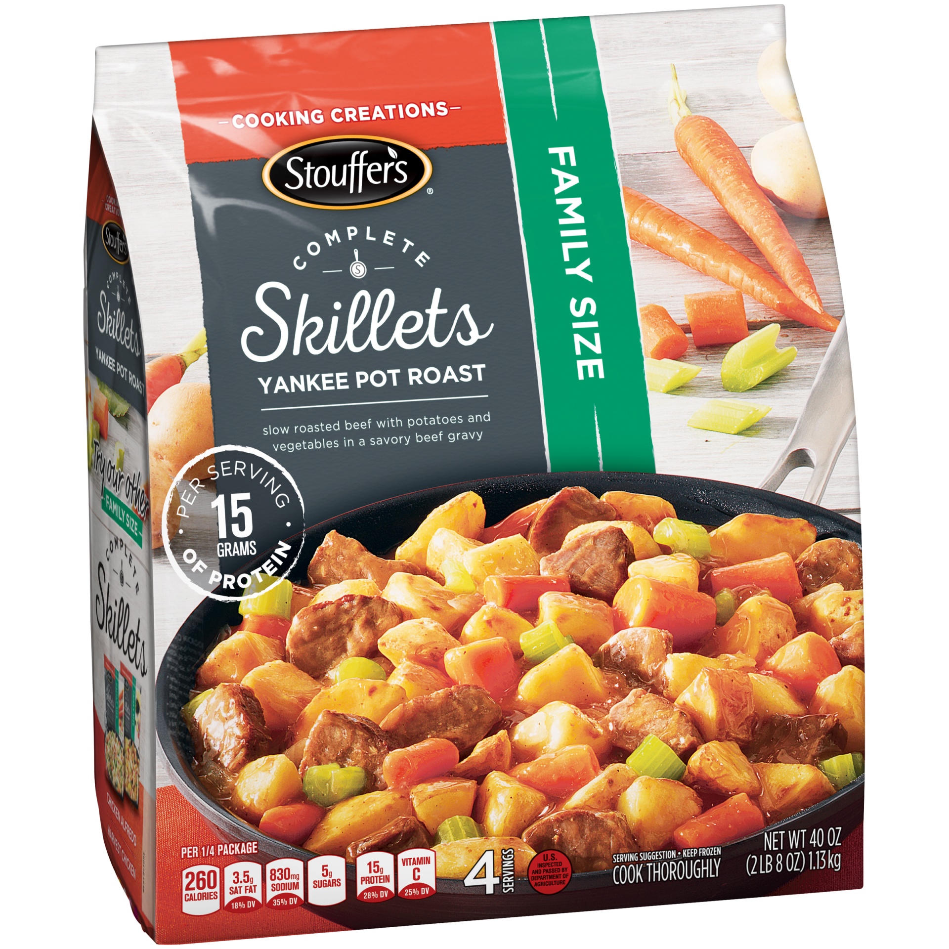 slide 7 of 10, Stouffer's Family Size Complete Skillets Yankee Pot Roast, 40 oz