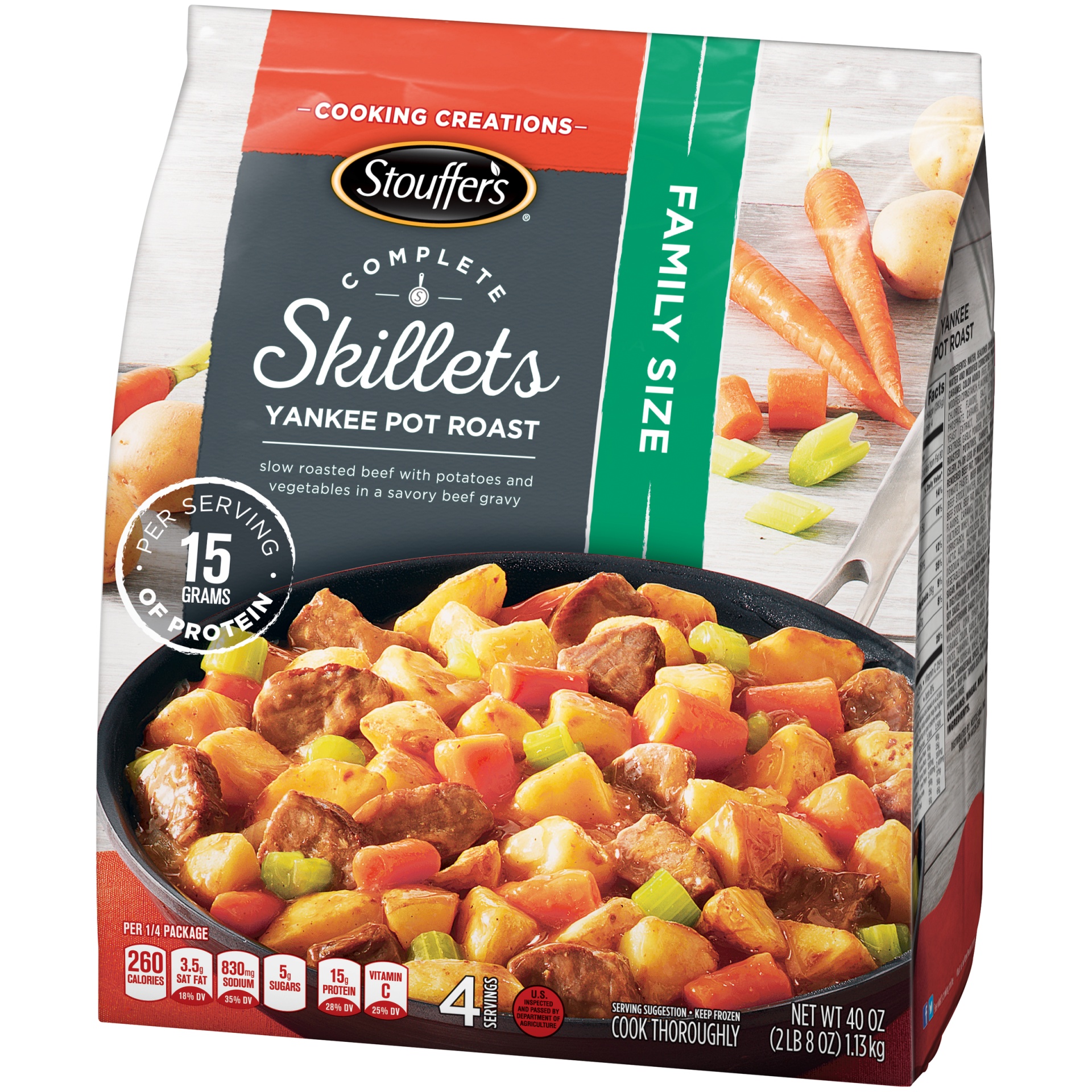 slide 9 of 10, Stouffer's Family Size Complete Skillets Yankee Pot Roast, 40 oz