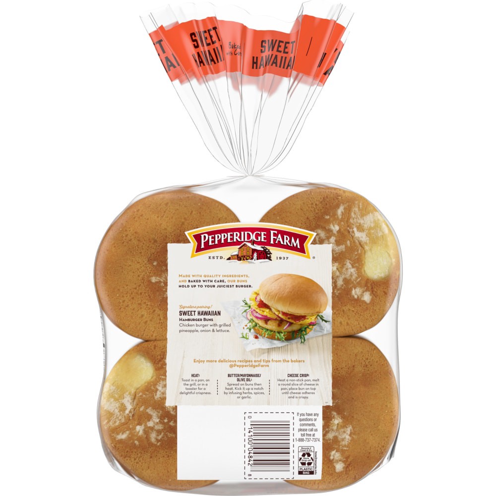 slide 6 of 6, Pepperidge Farm Sweet Hawaiian Hamburger Buns, 14.5 oz