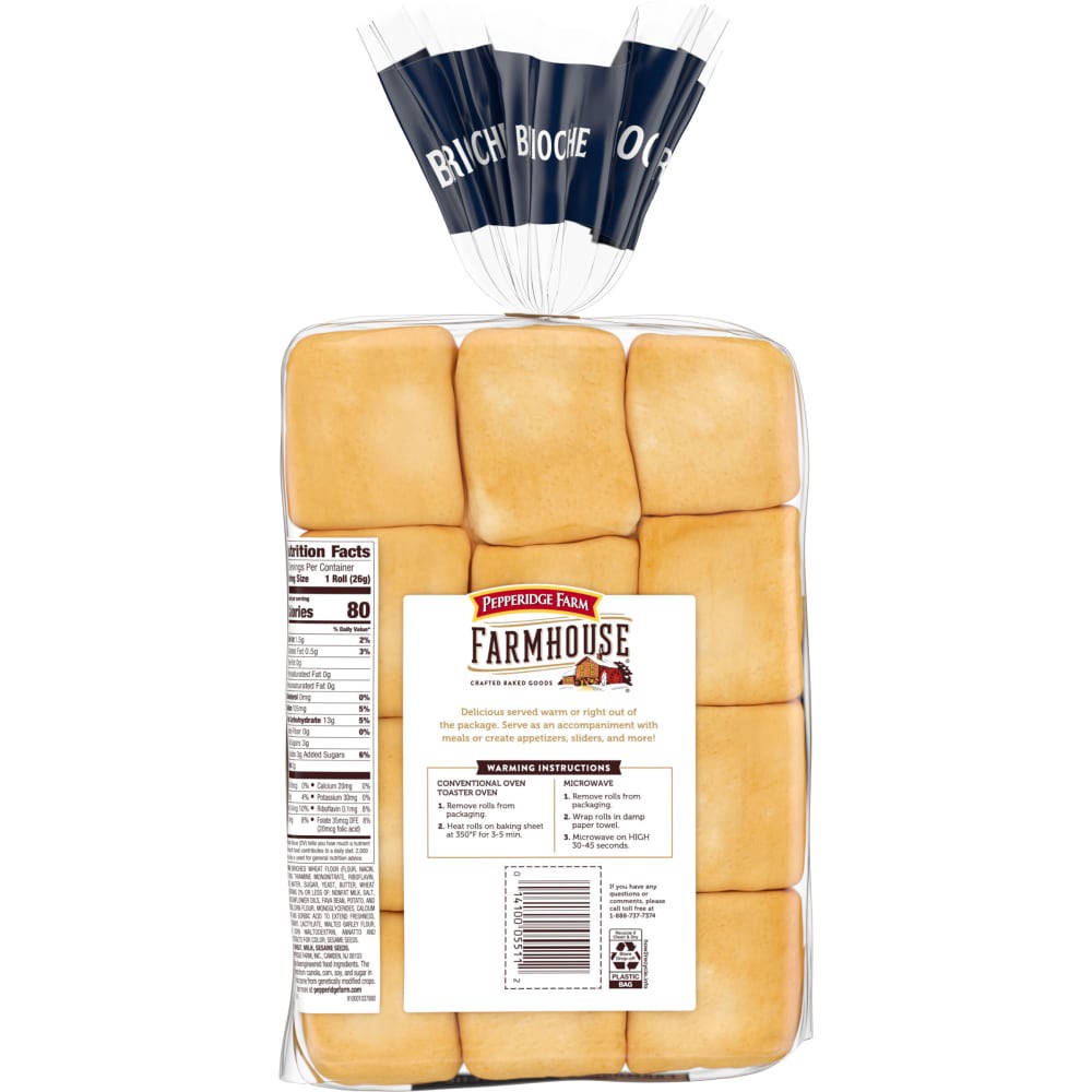 slide 4 of 4, Pepperidge Farm Farmhouse Brioche Roll, 12 oz