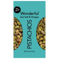 Wonderful Pistachios, No Shells Sea Salt & Vinegar Nuts, 2.25 Ounce Bag