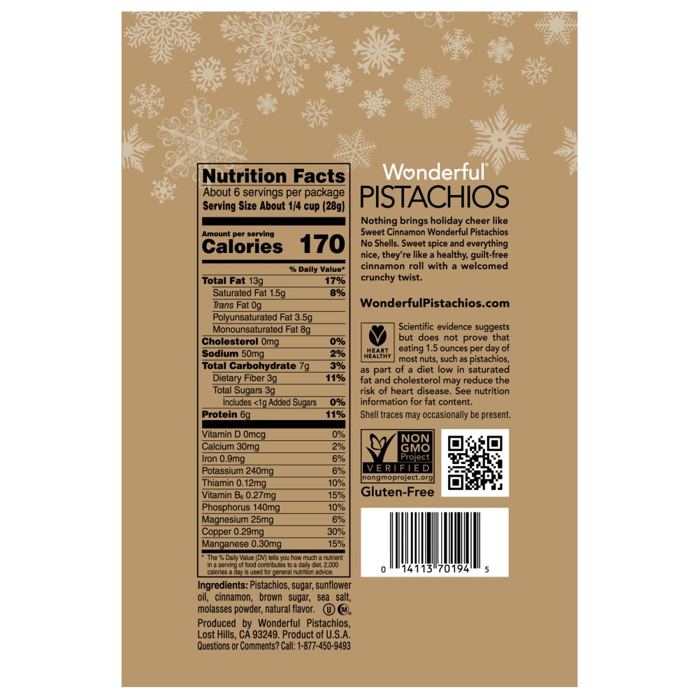 slide 2 of 2, Wonderful Pistachios, No Shells, Sweet Cinnamon Nuts, 5.5 oz, 5.5 oz
